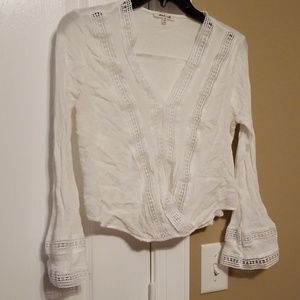 White crop top with lace details